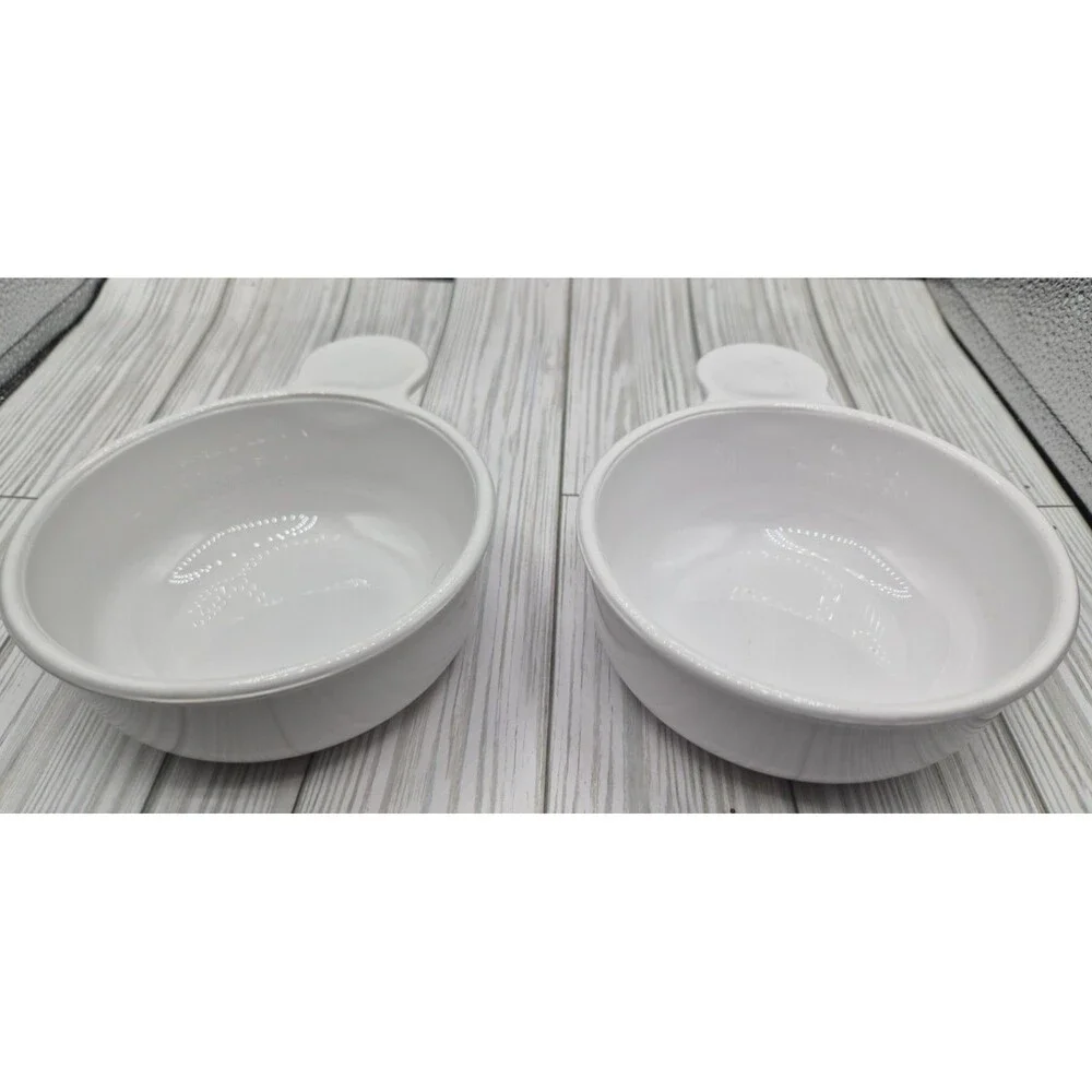 Set of 2 CorningWare Grab-It Bowls 15oz White P-150-B Handles No Lids Vintage